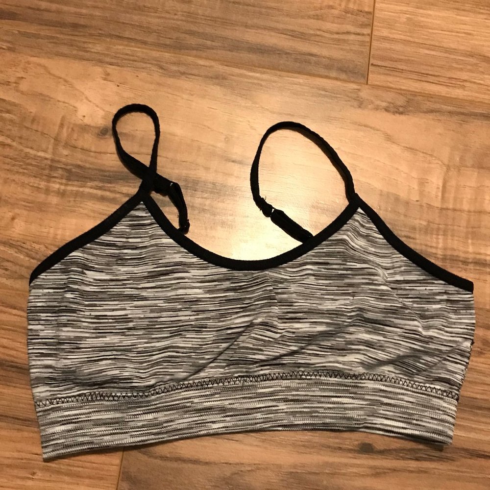 Gray And Black Sports Bra